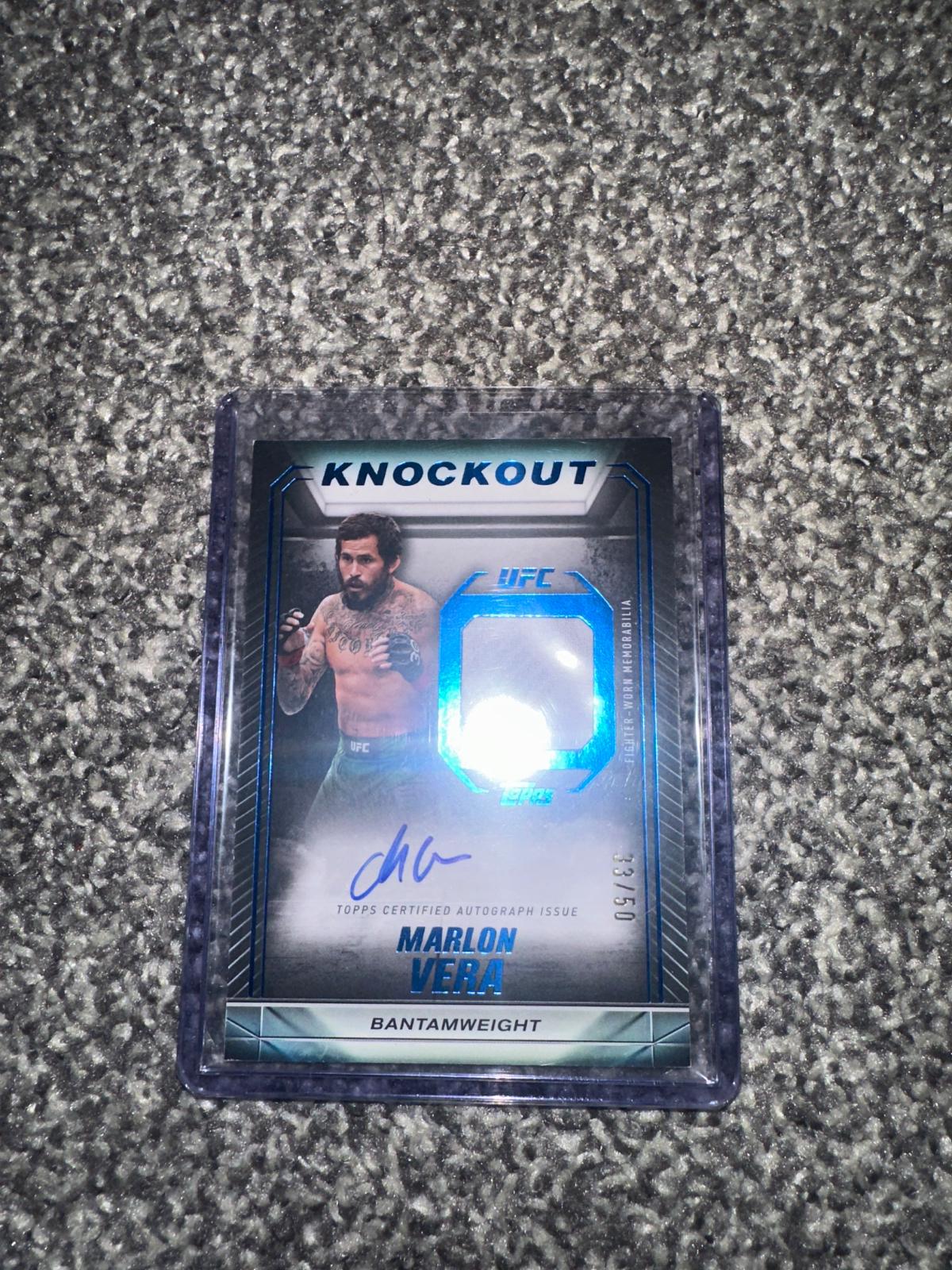 Marlon Vera 2024 Topps Knockout UFC Knockout Autograph Relics #KAR-MVA Blue