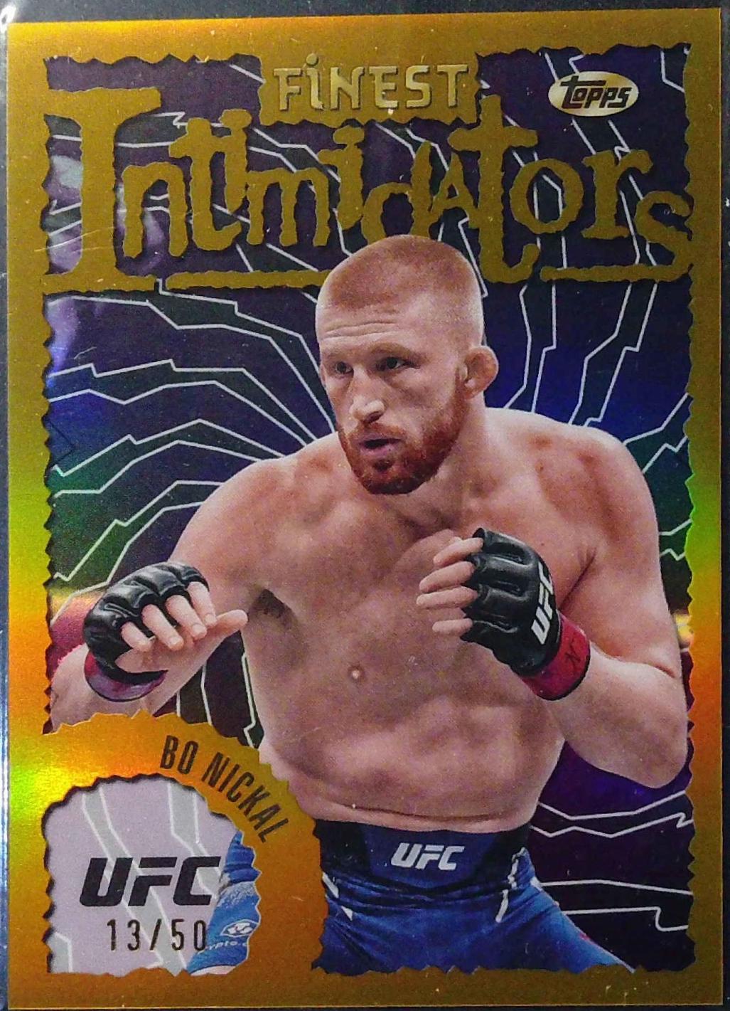 Bo Nickal 2024 Topps Finest UFC Intimidators #INT-26 Gold Refractor