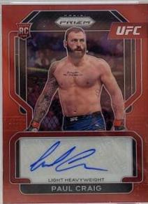 Paul Craig 2022 Panini Prizm UFC Signatures #SG-PCR Red