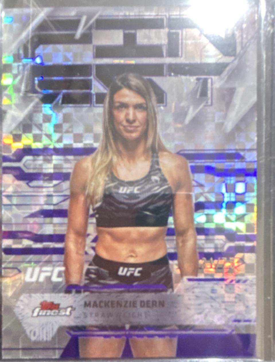 Mackenzie Dern 2025 Topps Finest UFC Base Rare #261 Purple Checkerboard Refractor