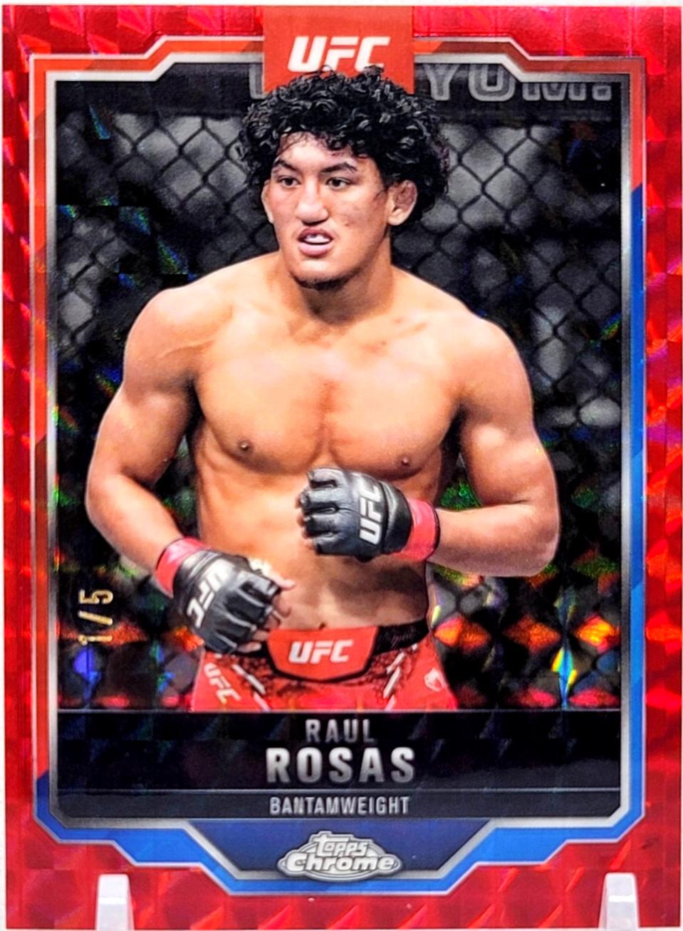 Raul Rosas 2025 Topps Chrome UFC Base #120 Red Geometric Refractor