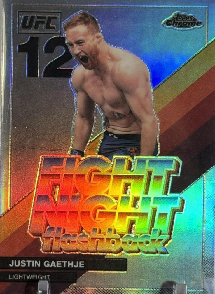 Justin Gaethje 2026 Topps Chrome UFC Fight Night Flashback #FNF-4 Red Refractor