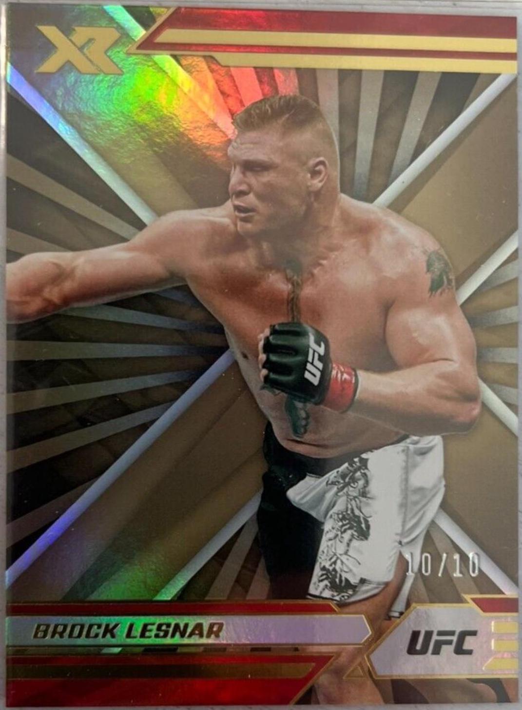 Brock Lesnar 2022 Panini Chronicles UFC Base Spectra #379 Gold