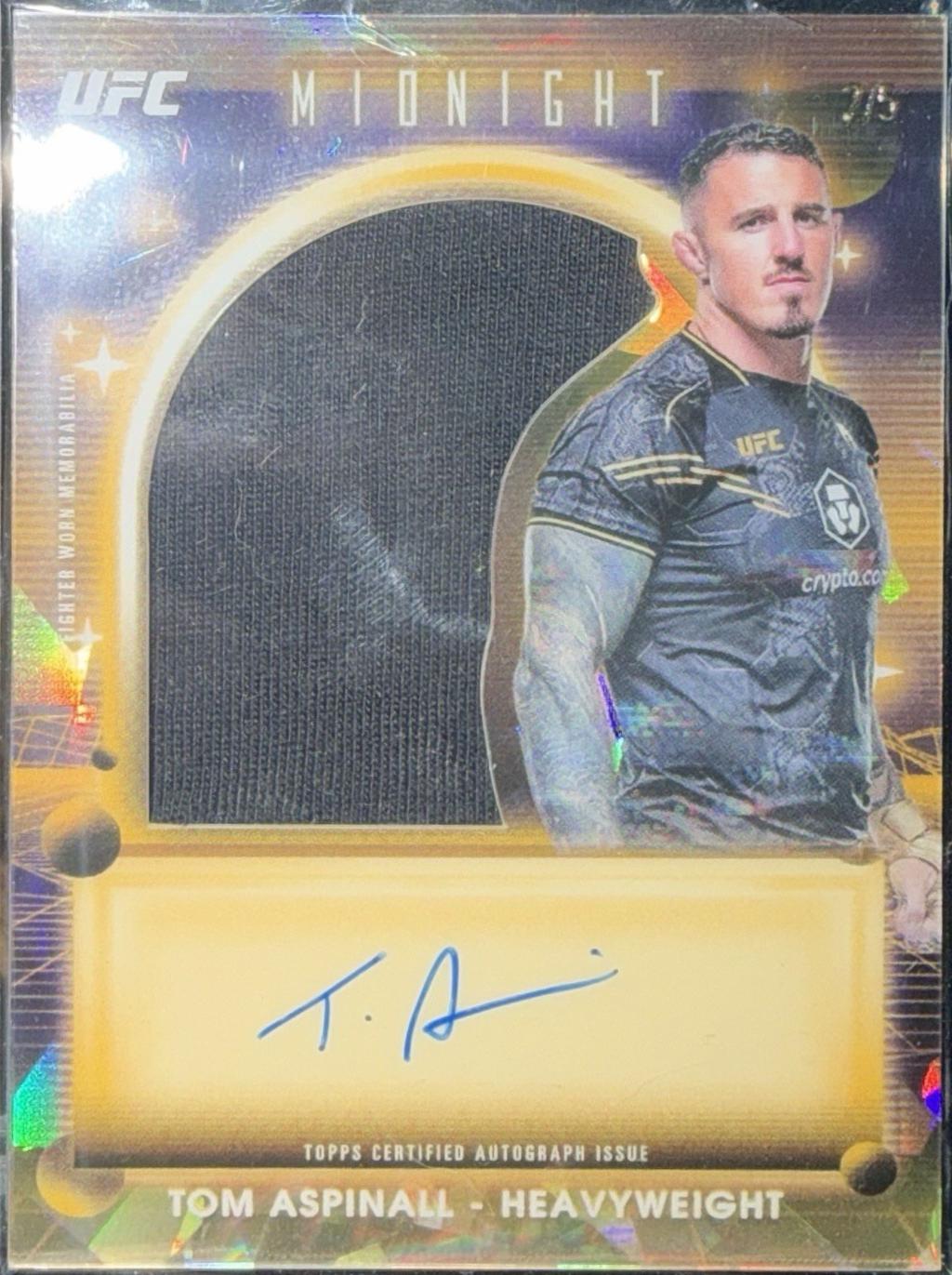 Tom Aspinall 2025 Topps Midnight UFC Relic Autographs #VRA-TA Black Light