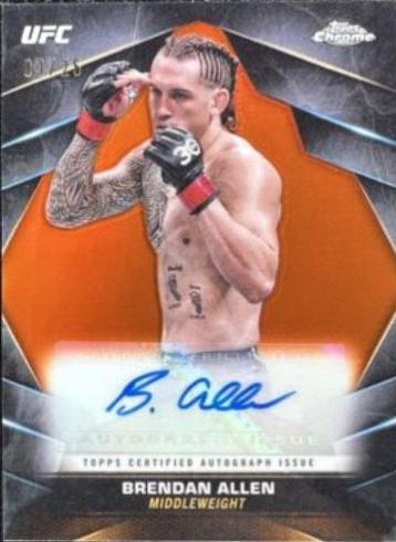 Brendan Allen 2024 Topps Chrome UFC Chrome Veteran Autographs #CVA-BAL Orange Refractor