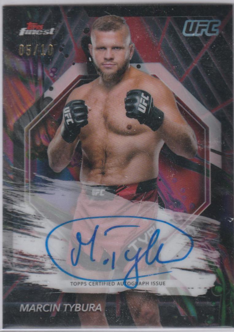 Marcin Tybura 2024 Topps Finest UFC Finest Autographs #FA-MTA Red Black Vapor Refractor
