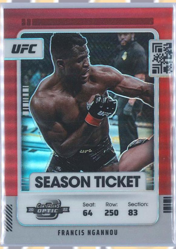 Francis Ngannou 2022 Panini Chronicles UFC Base Contenders Optic Season Ticket #363 Red