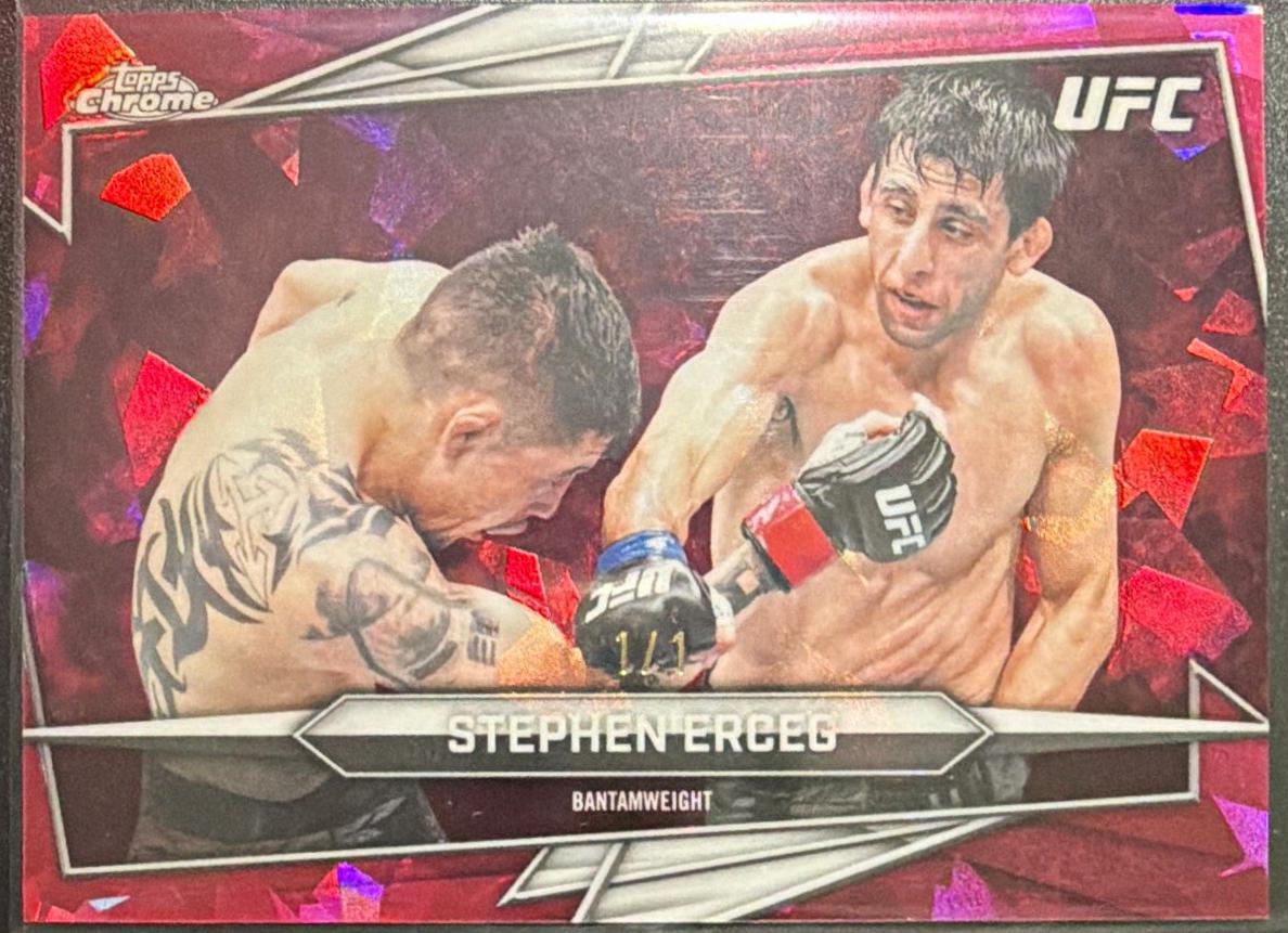 Stephen Erceg 2026 Topps Chrome UFC Base #186 Gold Ray Wave Refractor