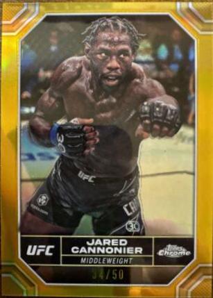 Jared Cannonier 2024 Topps Chrome UFC Base #92 Gold Refractor