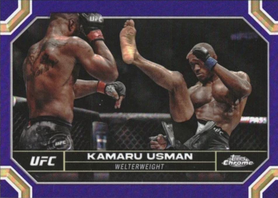 Kamaru Usman 2024 Topps Chrome UFC Base #108 Purple Refractor