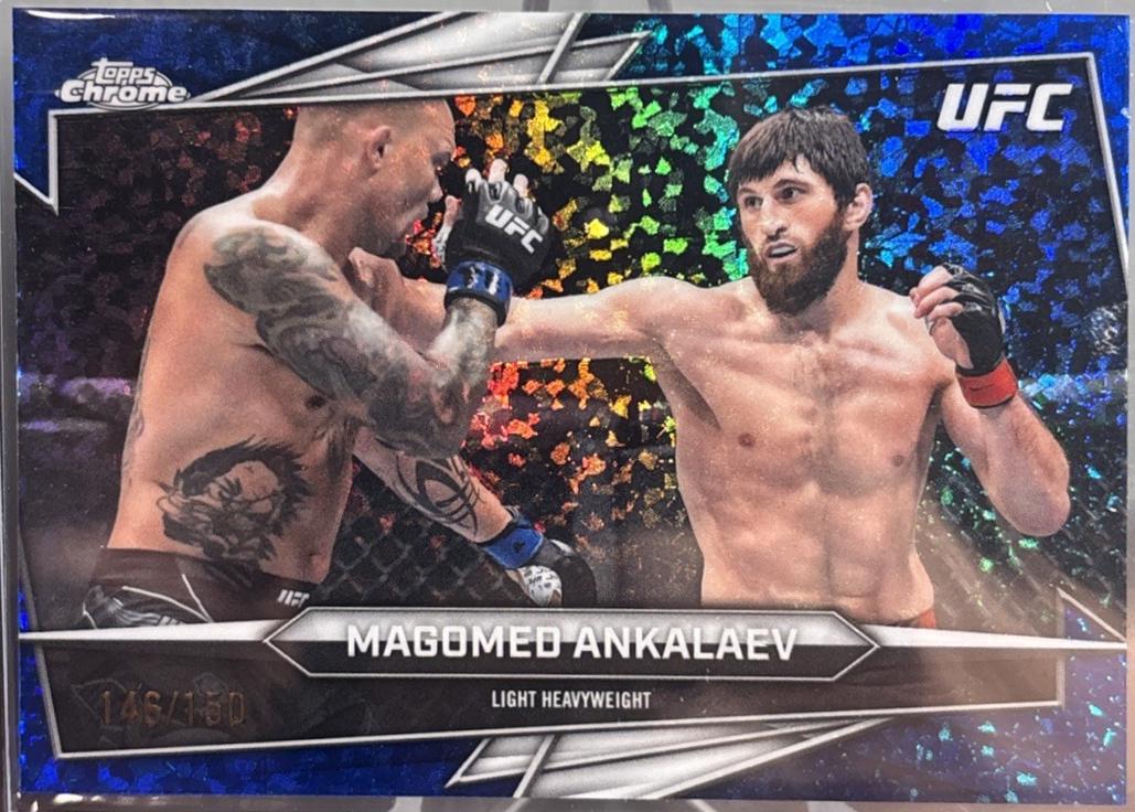 Magomed Ankalaev 2026 Topps Chrome UFC Base #60 Blue Mini Diamonds Refractor