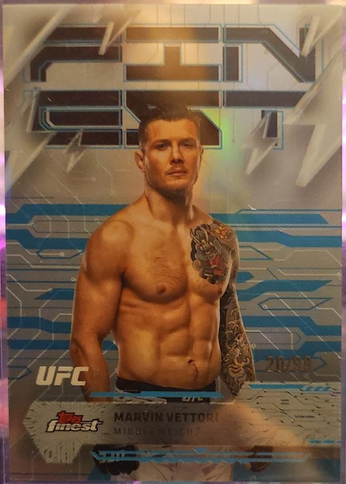 Marvin Vettori 2025 Topps Finest UFC Base Rare #263 Blue Refractor