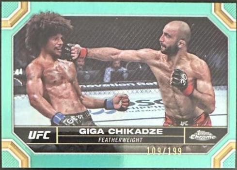 Giga Chikadze 2024 Topps Chrome UFC Base #69 Aqua Refractor