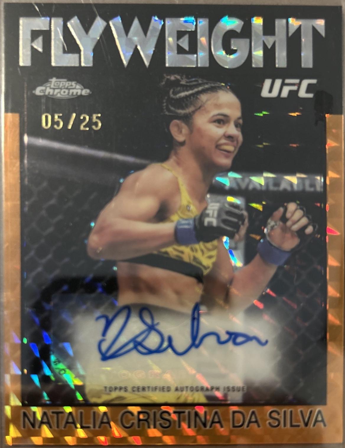Natalia Silva 2026 Topps Chrome UFC 1986 Topps Signatures #86S-NS Orange Geometric Refractor