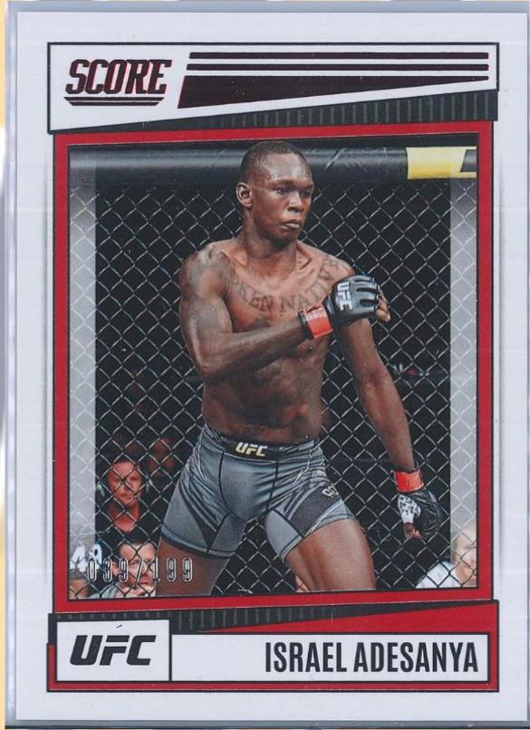 Israel Adesanya 2022 Panini Chronicles UFC Base Score #193 Red