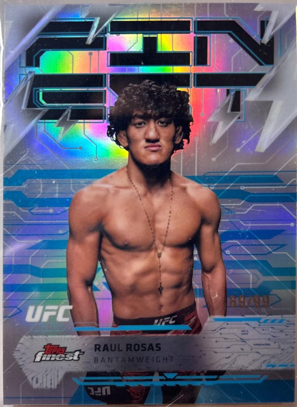 Raul Rosas 2025 Topps Finest UFC Base Rare #220 Blue Refractor