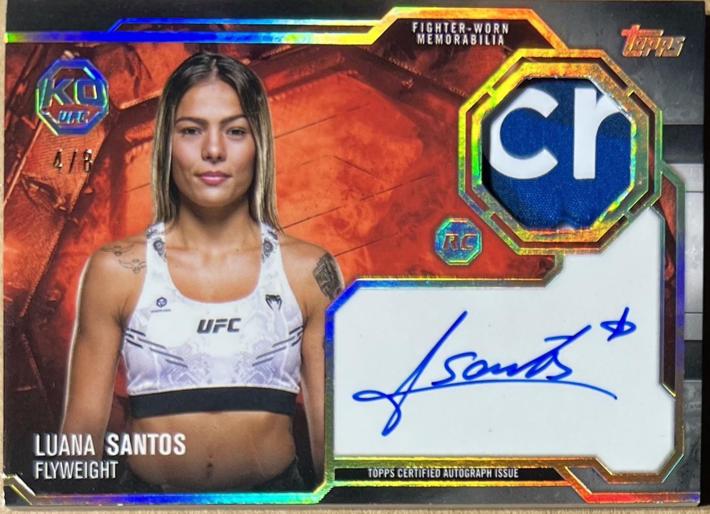 Luana Santos 2025 Topps Knockout UFC Knockout Autograph Relics #KAR-LS Gold