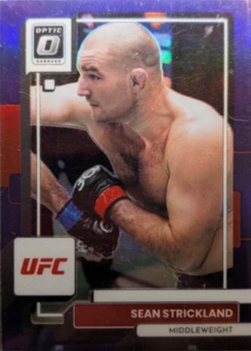 Sean Strickland 2023 Panini Donruss Optic UFC Base #82 Purple