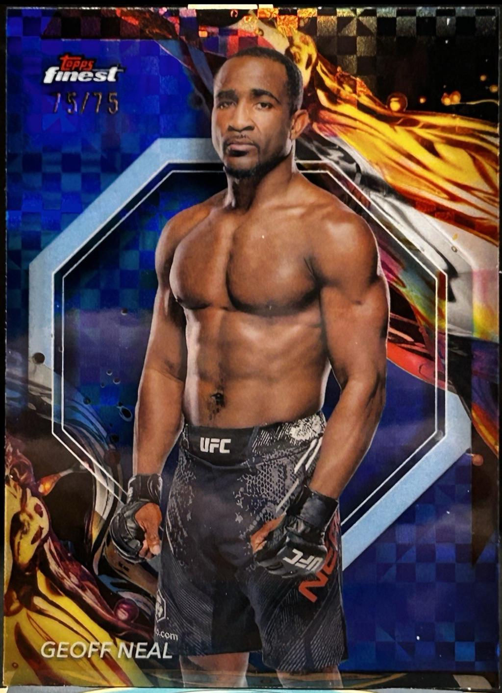Geoff Neal 2024 Topps Finest UFC Base Uncommon #128 Blue Checkerboard Refractor