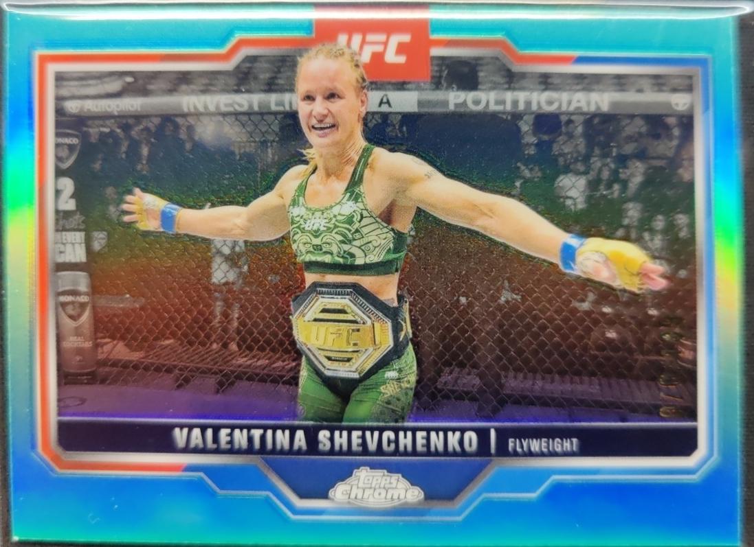Valentina Shevchenko 2025 Topps Chrome UFC Base #166 Aqua Refractor