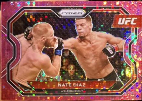 Nate Diaz 2021 Panini Prizm UFC Base #115 Pink Pulsar