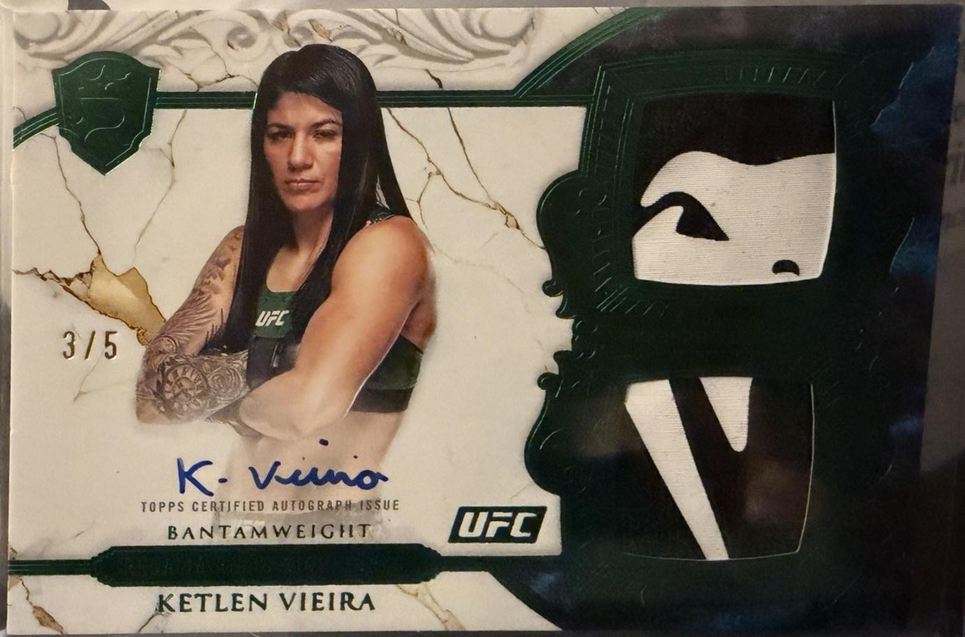 Ketlen Vieira 2025 Topps Royalty UFC Regalia Relic Signatures #RRS-KV Green