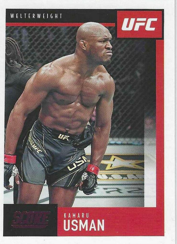 Kamaru Usman 2021 Panini Chronicles UFC Base Score #93 Pink