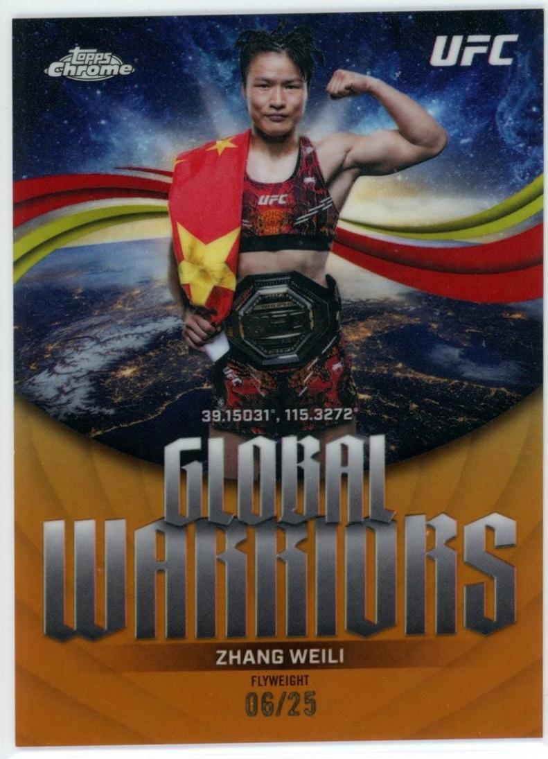 Zhang Weili 2026 Topps Chrome UFC Base #20 Orange Refractor
