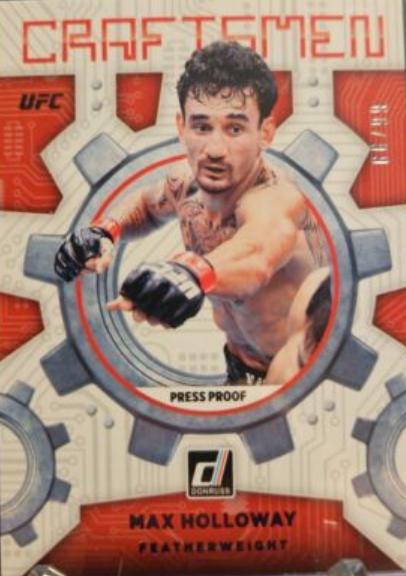 Max Holloway 2022 Panini Donruss UFC Craftsmen #4 Press Proof Purple