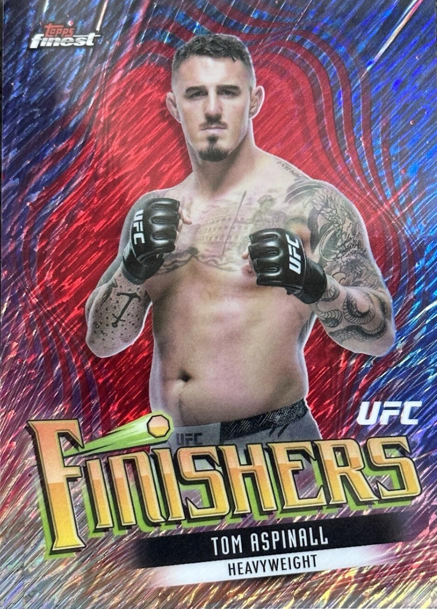 Tom Aspinall 2024 Topps Finest UFC Finishers #FIN-6 Red Shimmer Refractor