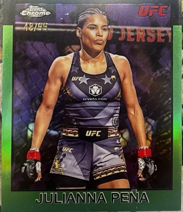 Julianna Peña 2026 Topps Chrome UFC 1986 Topps #86-19 Green Refractor