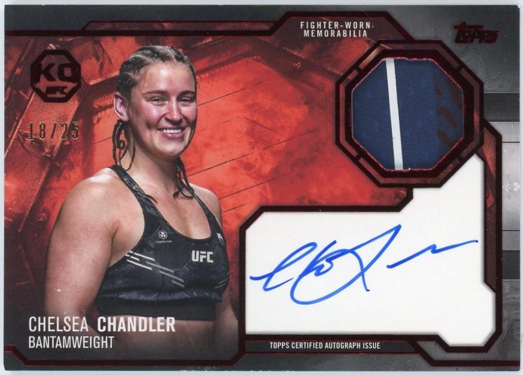 Chelsea Chandler 2025 Topps Knockout UFC Knockout Autograph Relics #KAR-CC Red