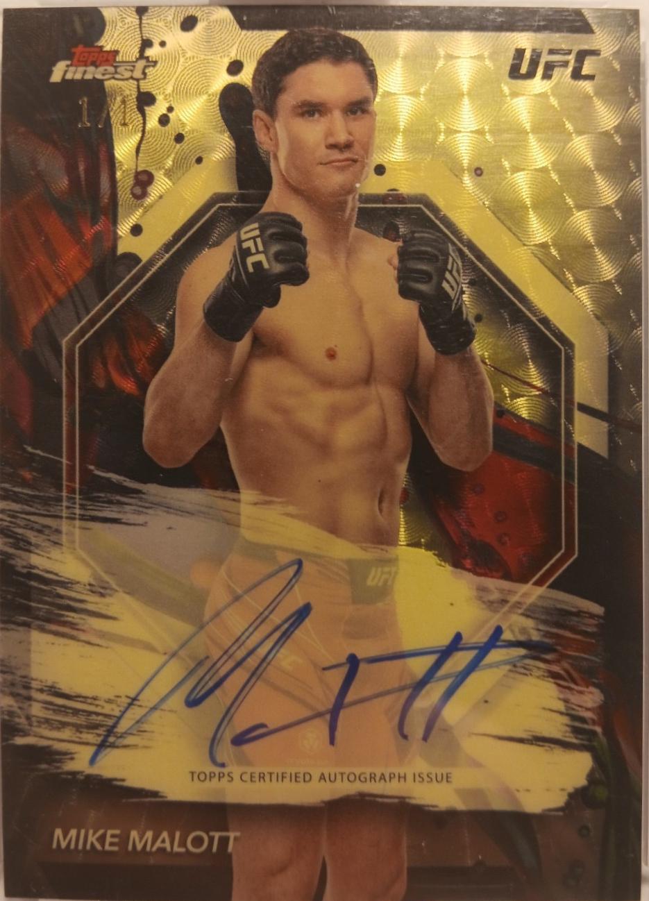 Mike Malott 2024 Topps Finest UFC Finest Autographs #FA-MMT Superfractor