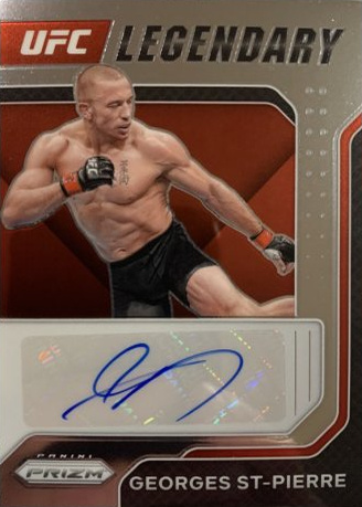 Georges St-Pierre 2022 Panini Prizm UFC Legendary Signatures #7 White Sparkle