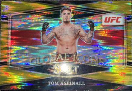 Tom Aspinall 2022 Panini Select UFC Global Icons #14 Gold Flash