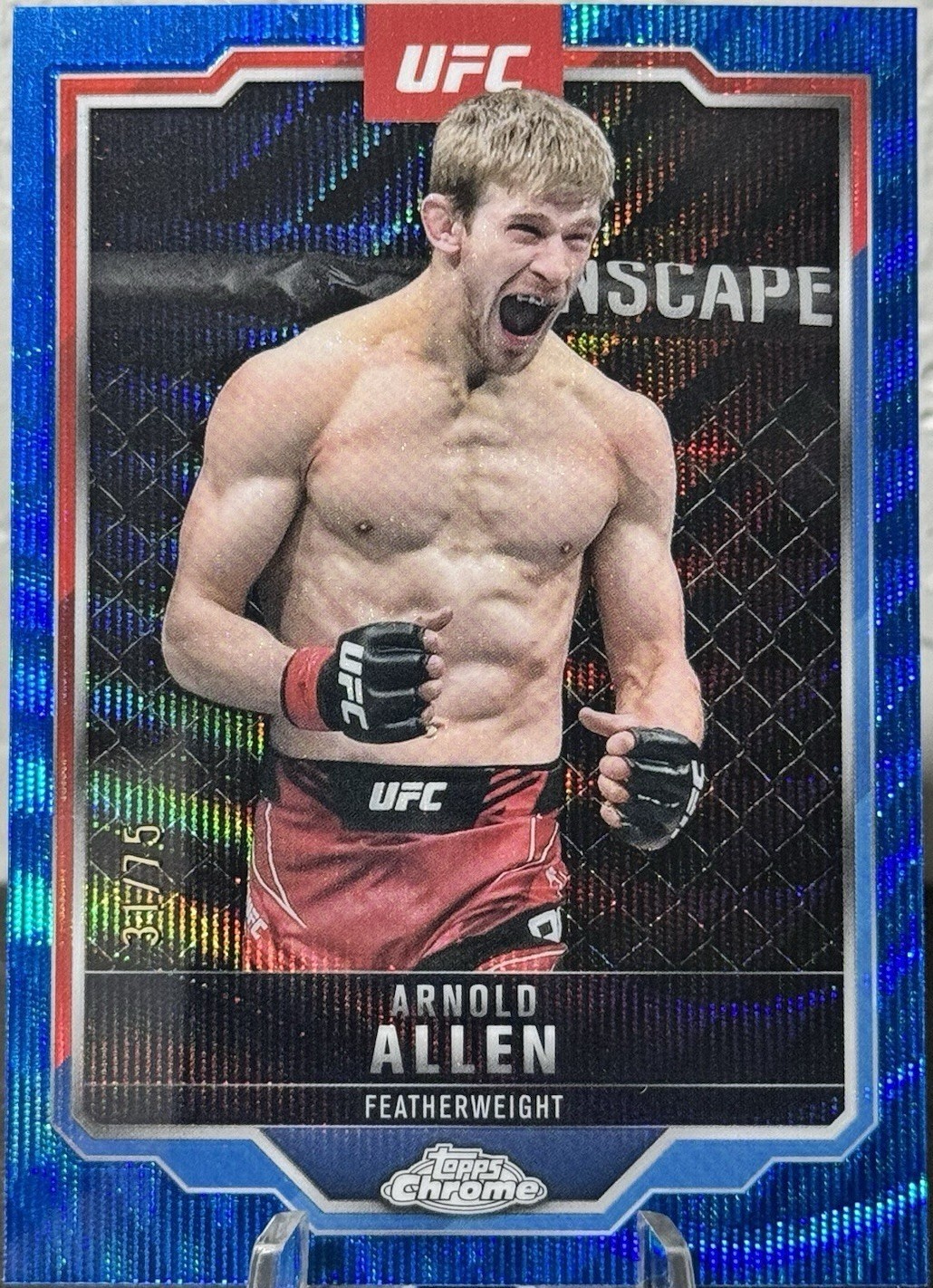 Arnold Allen 2026 Topps Chrome UFC Base #155 Purple Ray Wave Refractor