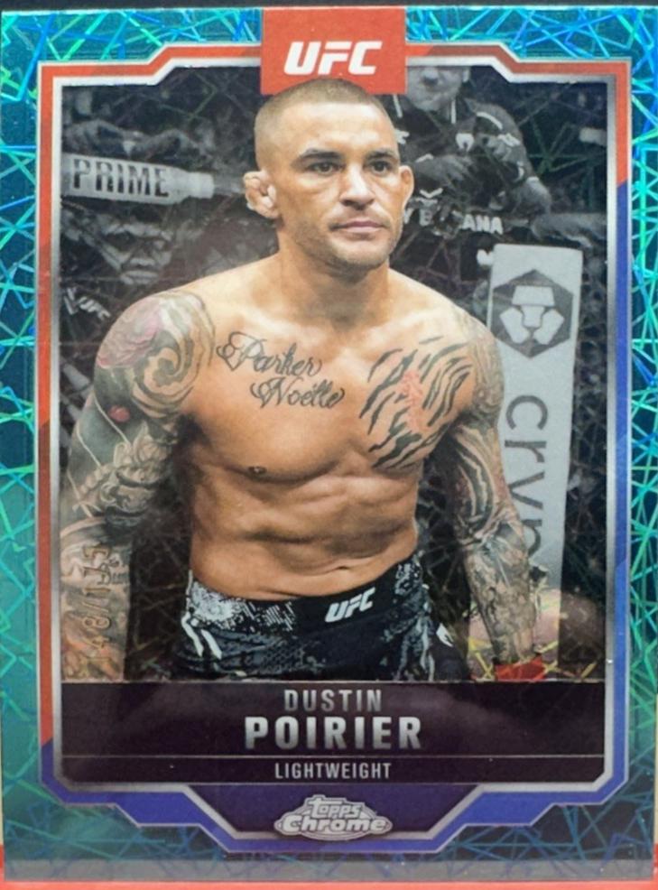 Dustin Poirier 2025 Topps Chrome UFC Base #7 Teal Lazer Refractor