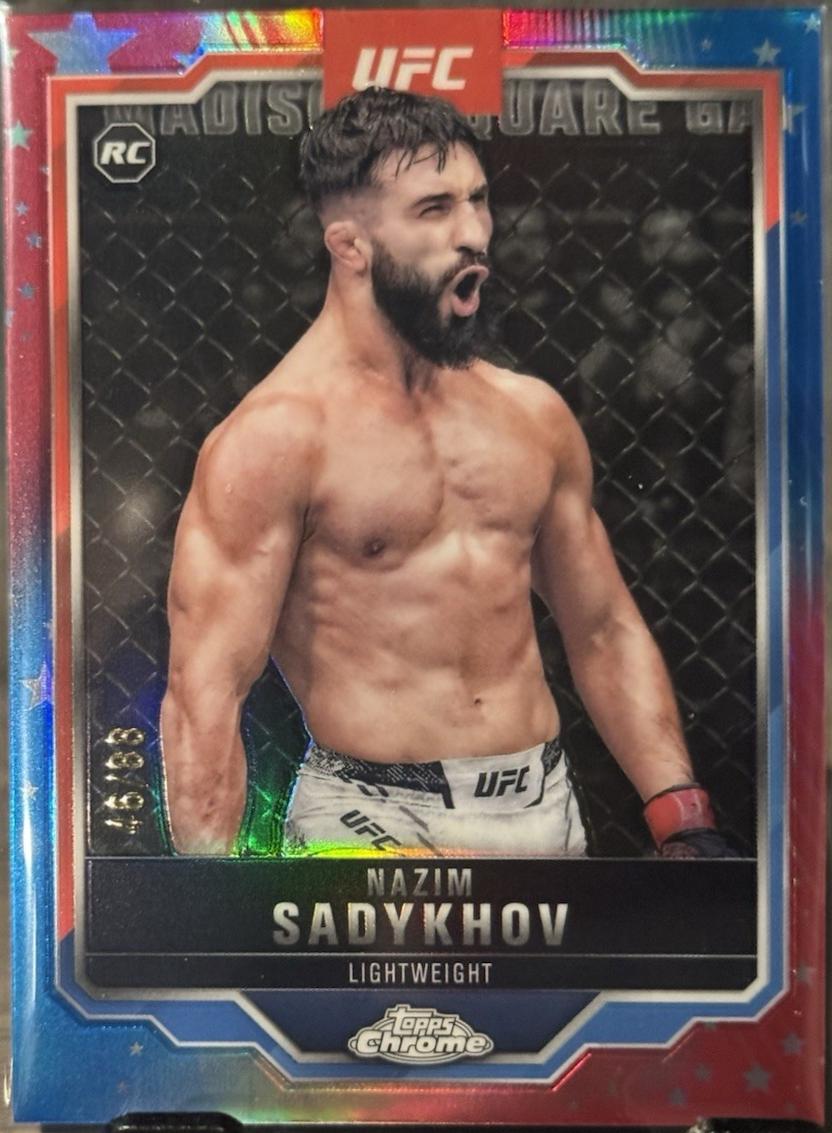 Nazim Sadykhov 2025 Topps Chrome UFC Base #157 Red White Blue Refractor
