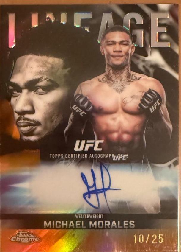 Michael Morales 2026 Topps Chrome UFC Chrome Lineage Autographs #CCA-MM Orange Refractor