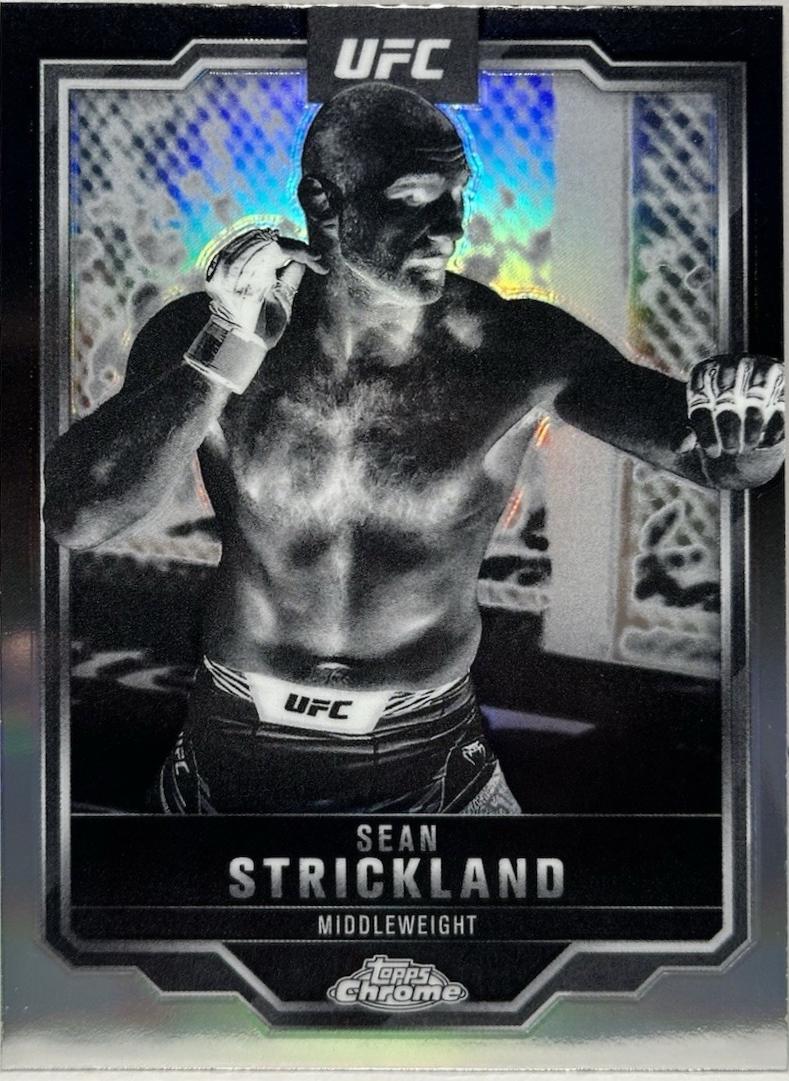Sean Strickland 2025 Topps Chrome UFC Base #74 Negative Refractor