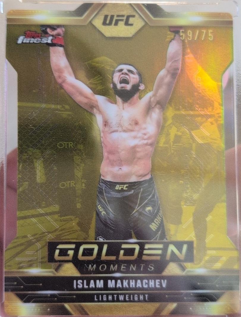 Islam Makhachev 2025 Topps Finest UFC Golden Moments #GM-12 Die-Cut Refractor