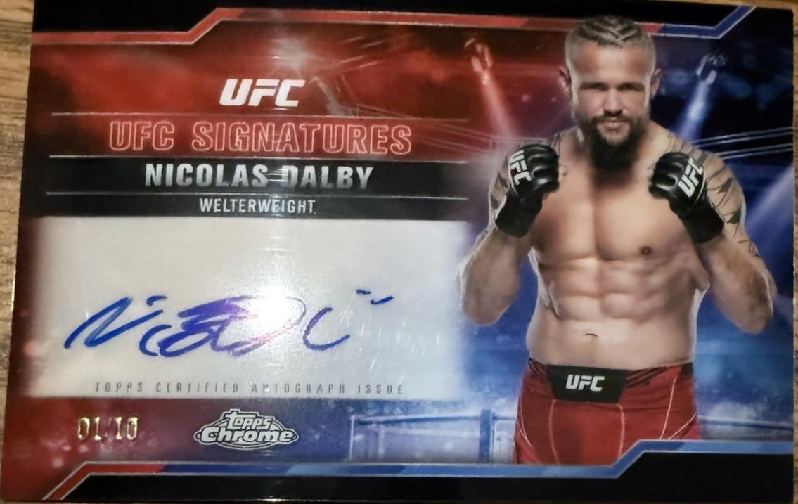 Nicolas Dalby 2025 Topps Chrome UFC UFC Signatures #SIG-ND Black Refractor
