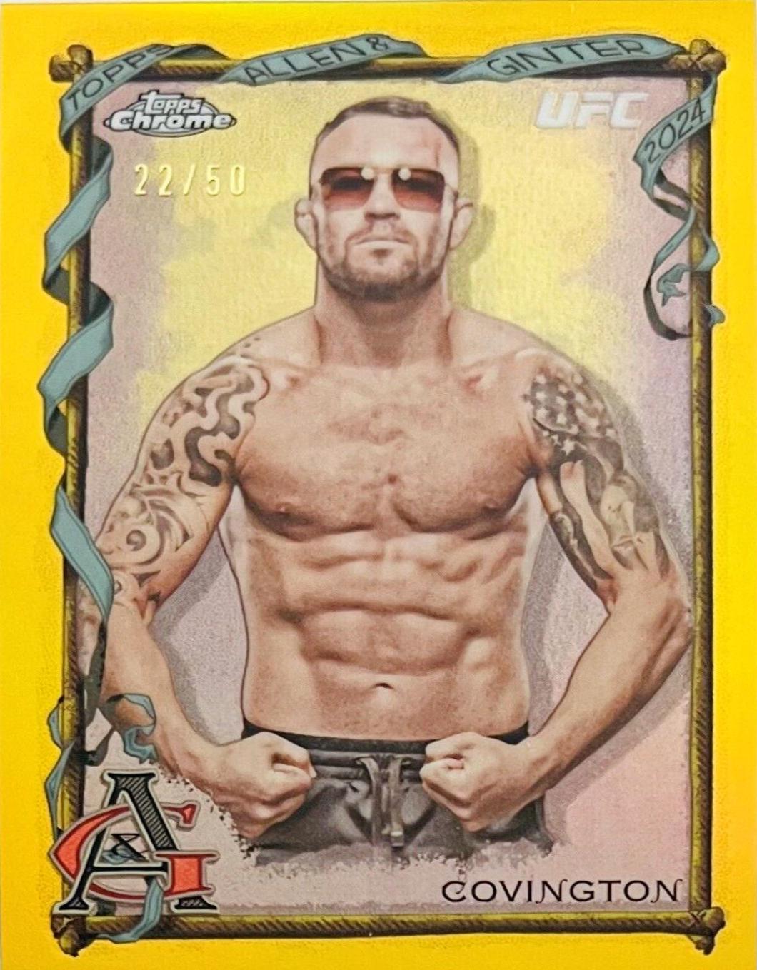 Colby Covington 2024 Topps Chrome UFC Allen & Ginter #AAG-18 Gold Refractor