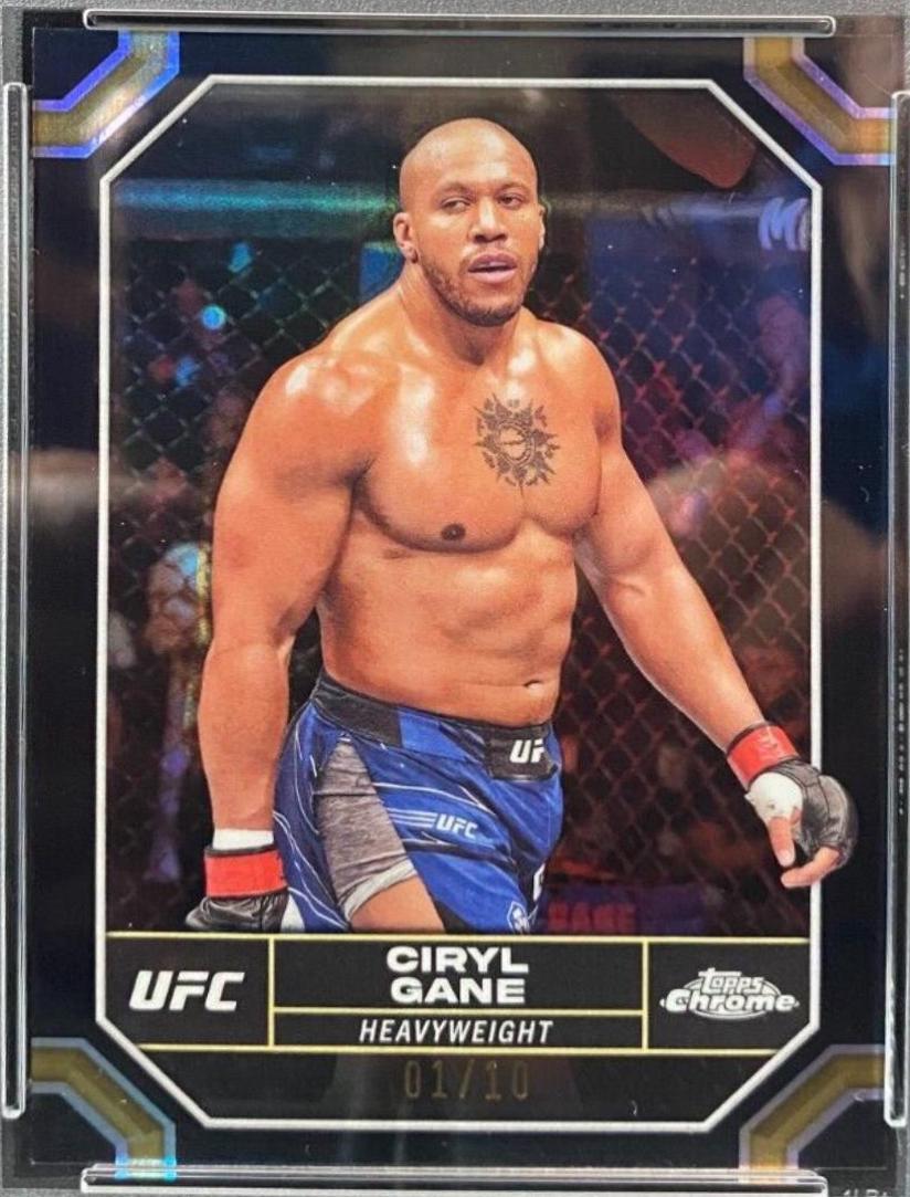 Ciryl Gane 2024 Topps Chrome UFC Base #47 Black Refractor