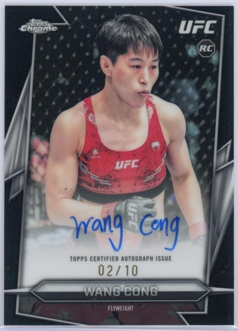 Wang Cong 2026 Topps Chrome UFC Base Autographs #BAV-WC Black Refractor