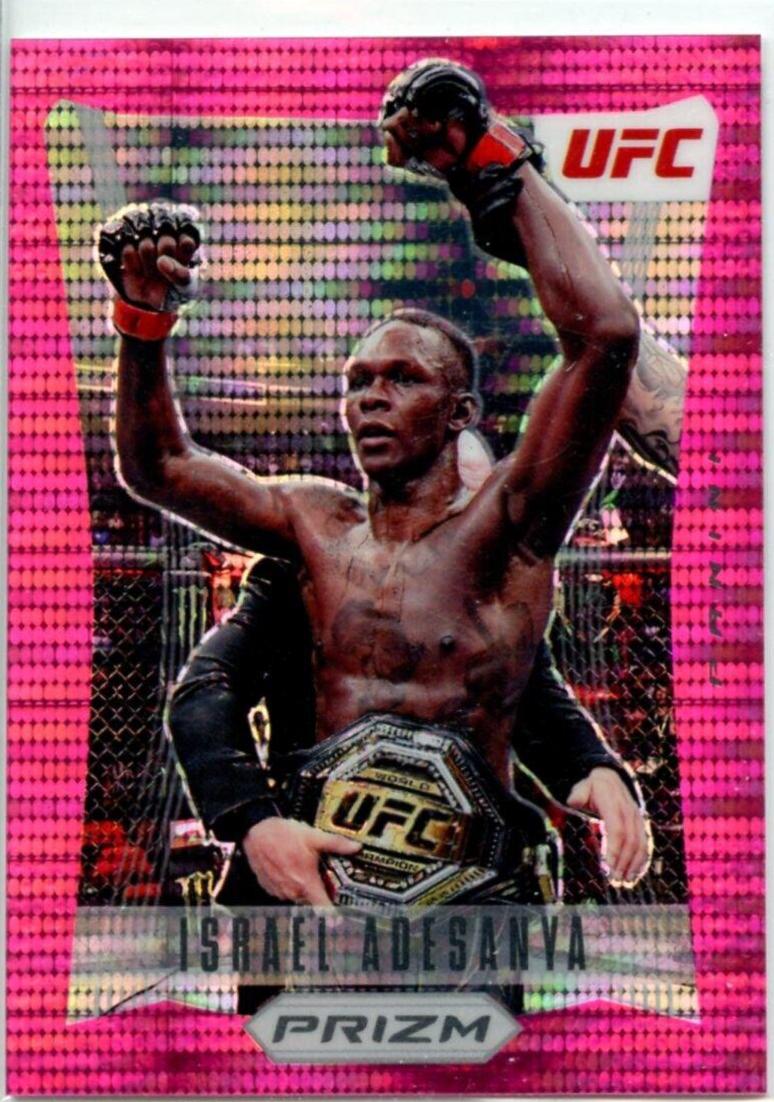 Israel Adesanya 2022 Panini Prizm UFC Prizm Flashback #3 Pink Pulsar
