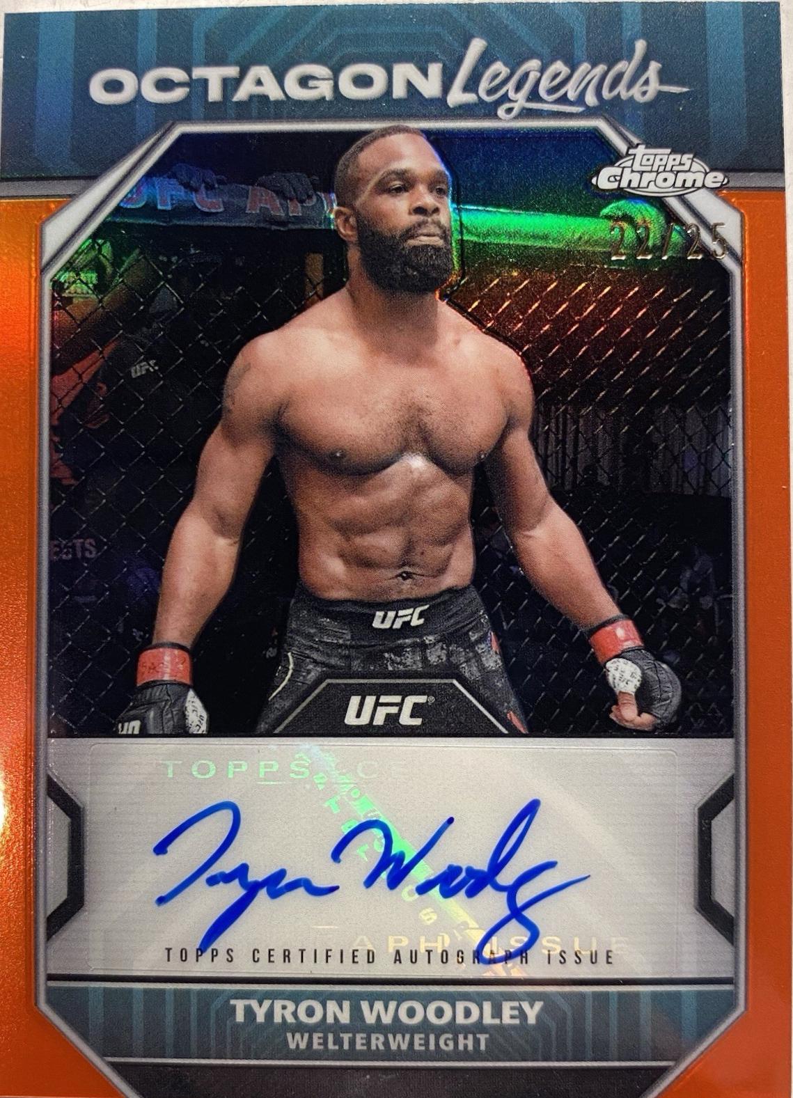 Tyron Woodley 2024 Topps Chrome UFC Octagon Legends Autographs #OLA-TWO Orange Refractor