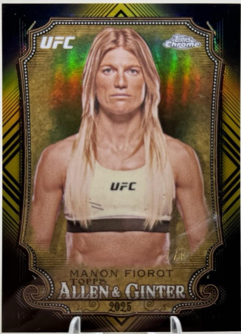 Manon Fiorot 2025 Topps Chrome UFC Allen & Ginter #AAG-9 Black & Gold Refractor