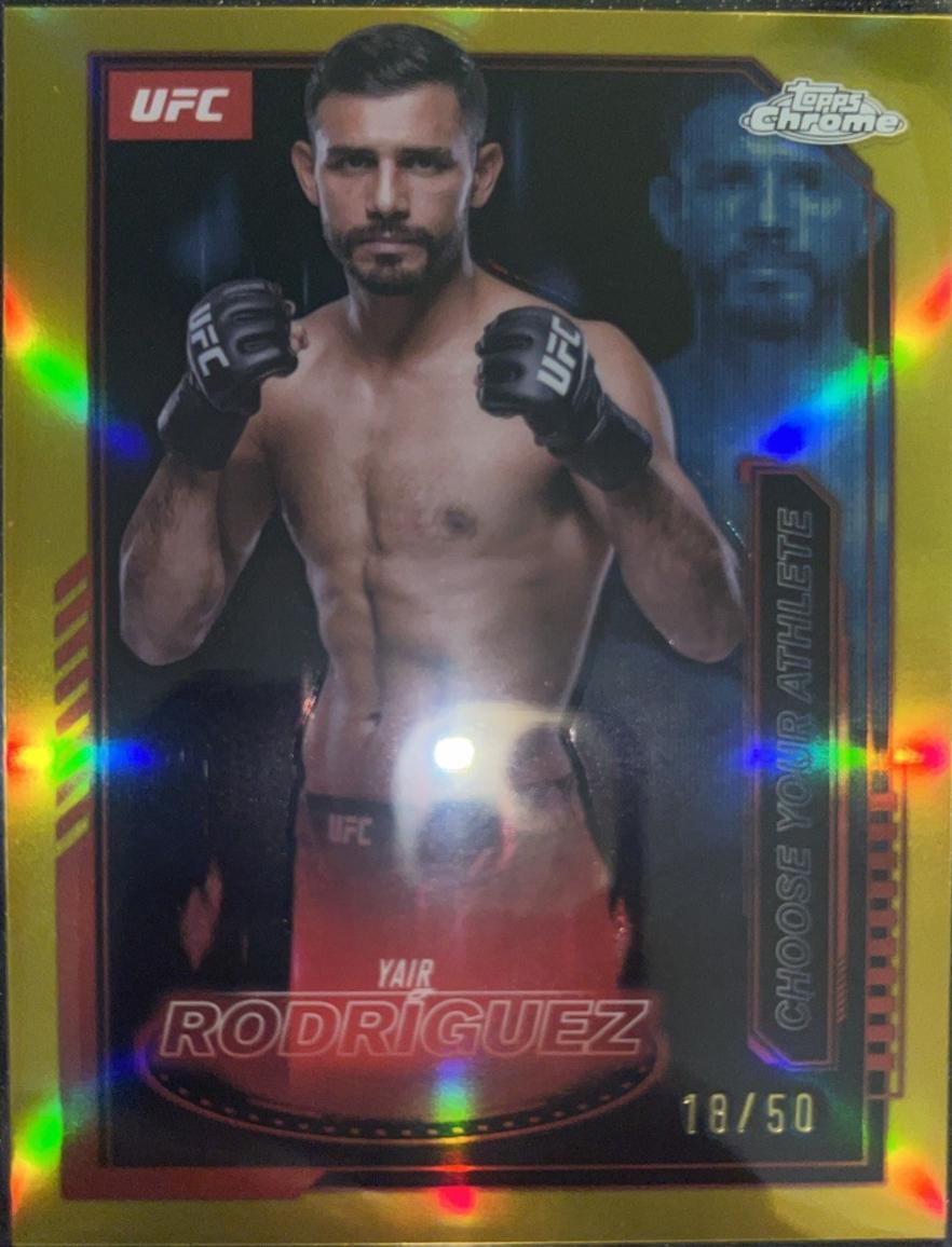 Yair Rodríguez 2025 Topps Chrome UFC Mission Control #MCL-9 Gold Refractor