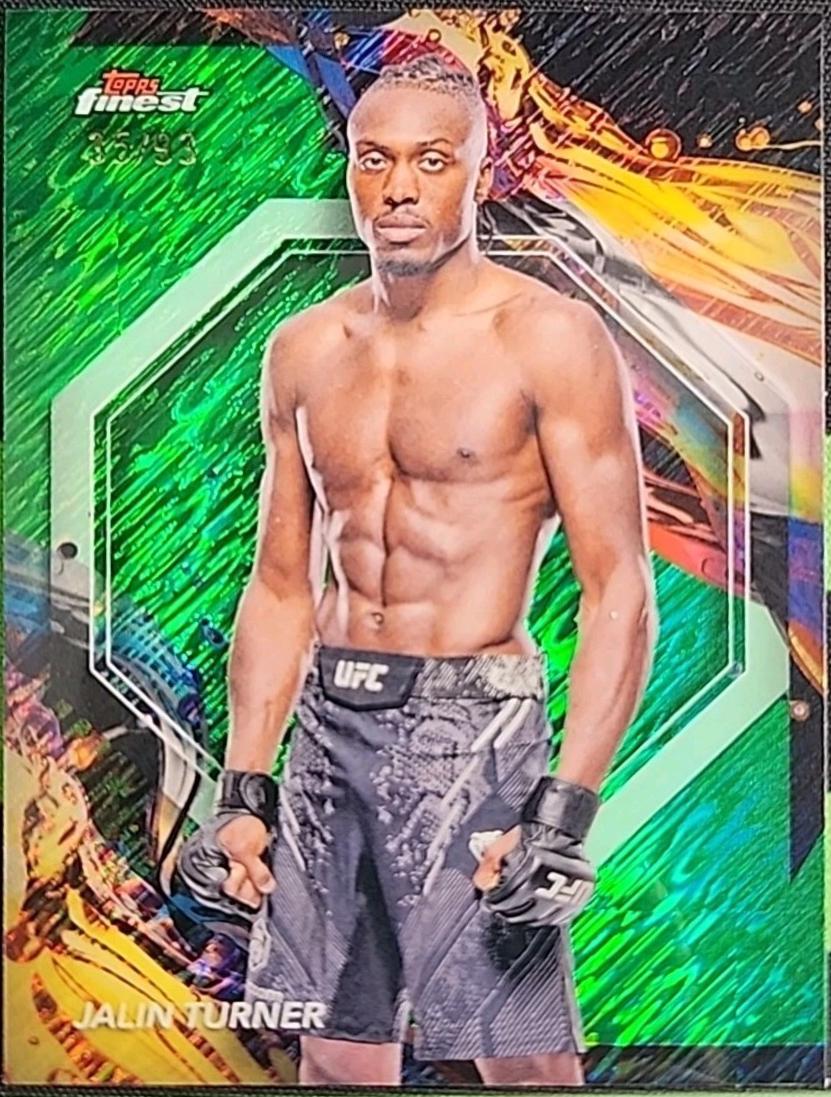 Jalin Turner 2024 Topps Finest UFC Base Uncommon #137 Green Shimmer Refractor